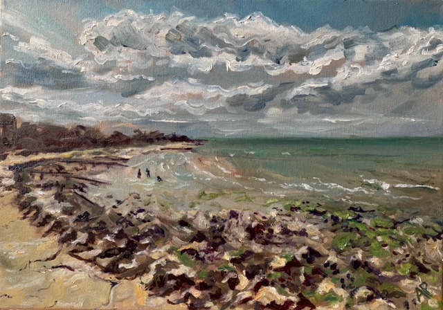 rocky beach painting