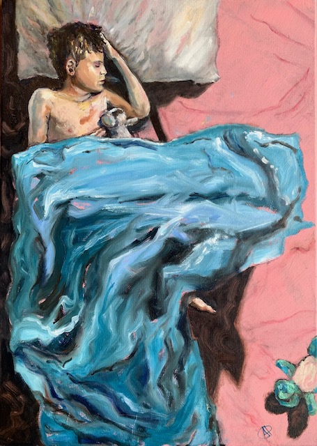 sleeping child painting