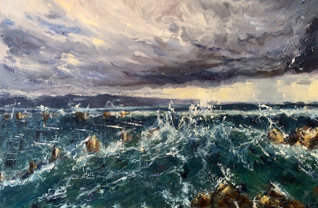 stormy sea painting