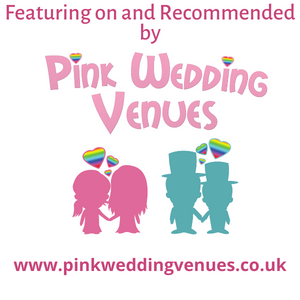 pink weddings badge