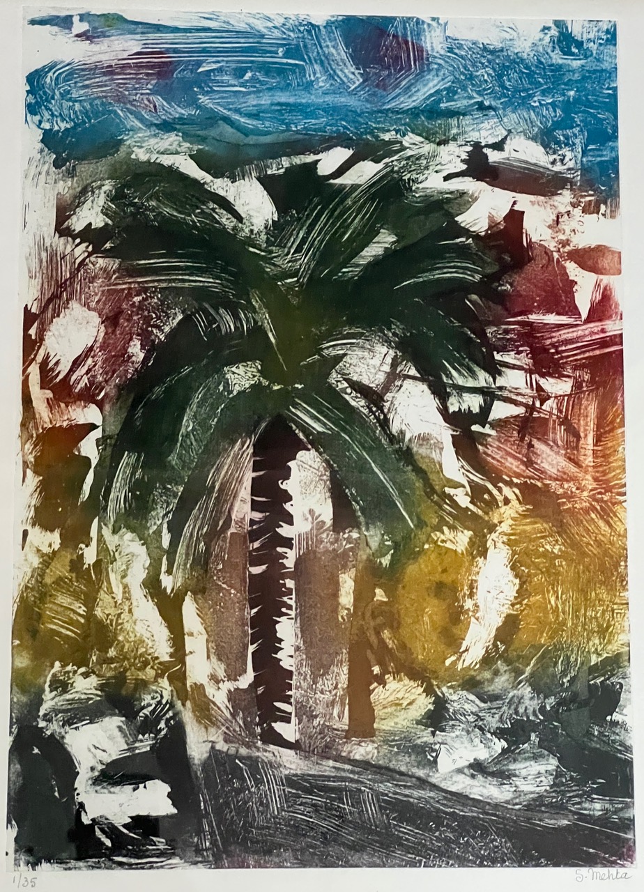 Palm tree, etching