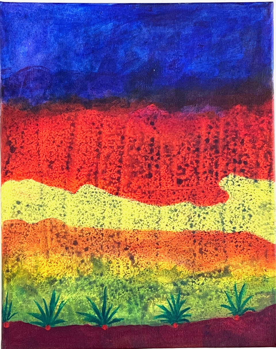 sunset, acrylic on canvas