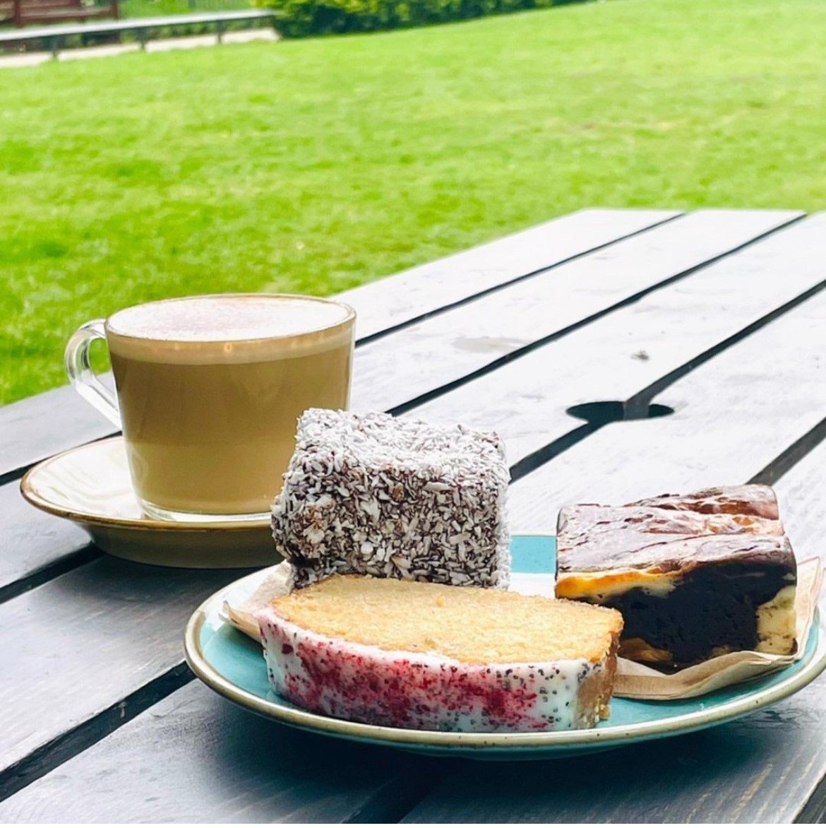 coffee and cakes outside