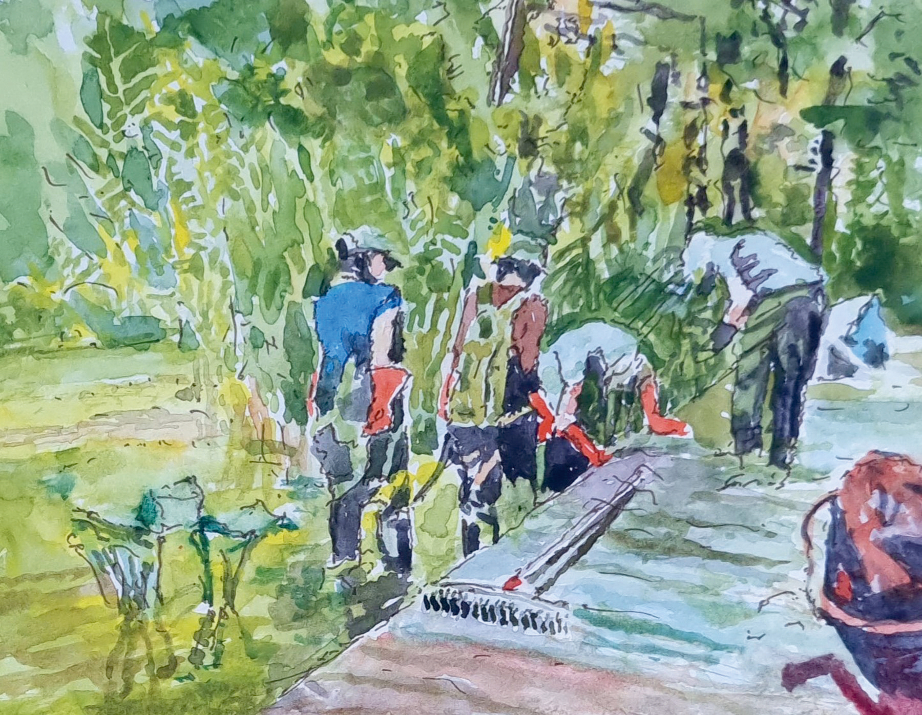 'Clearing Pondweed, Camley Street Gardens' by Edmund Gordon