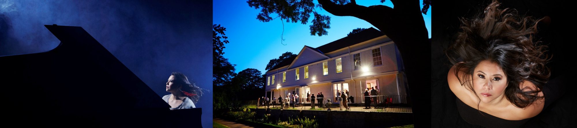 Nikki Yeoh performing and a picture of Lauderdale House at night