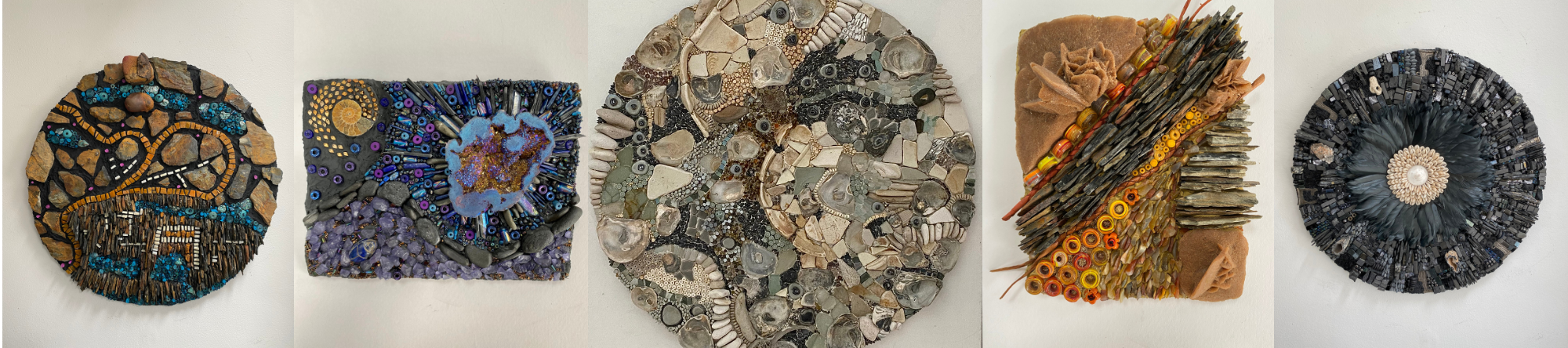 a selection of mosaics by Scilla Alvarado