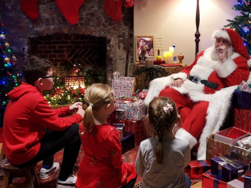 santa in his christmas grotto