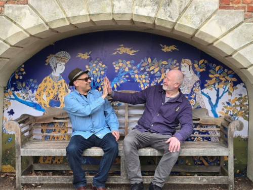 Persian Paradise garden bench ft Mehrdad & Peter